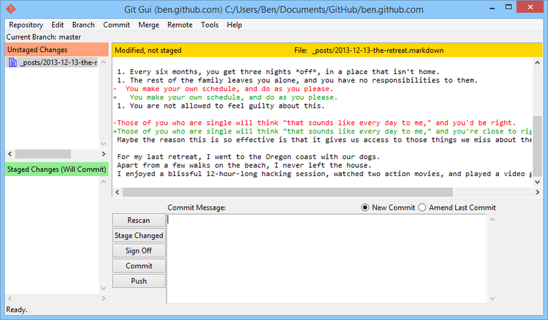 Το εργαλείο υποβολής της `git-gui`