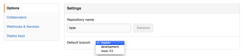 Αλλαγή του προεπιλεγμένου κλάδου για ένα έργο